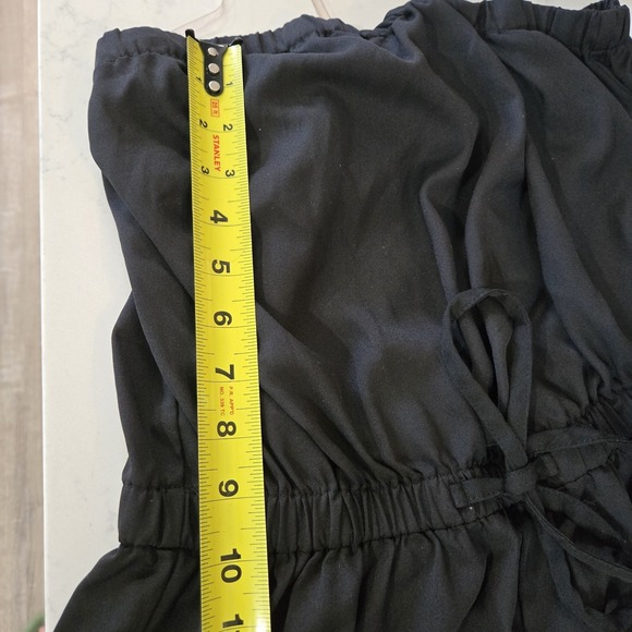 Line of Blush Strapless Jumpsuit XL Black Harem Jogger Cargo Pockets Drawstring - Picture 10 of 12